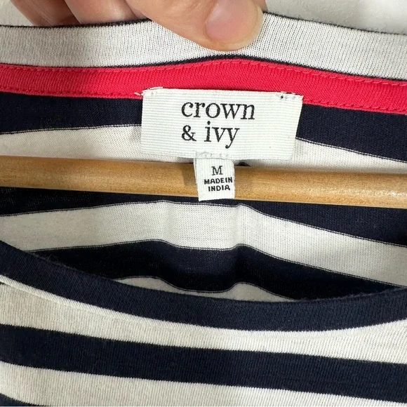 Crown & Ivy Striped Bell Sleeve Knit Dress Medium - Picture 5 of 8